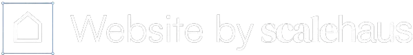 Logo von Scalehaus mit Haus-Symbol und Text: Website by scalehaus auf schwarzem Hintergrund.