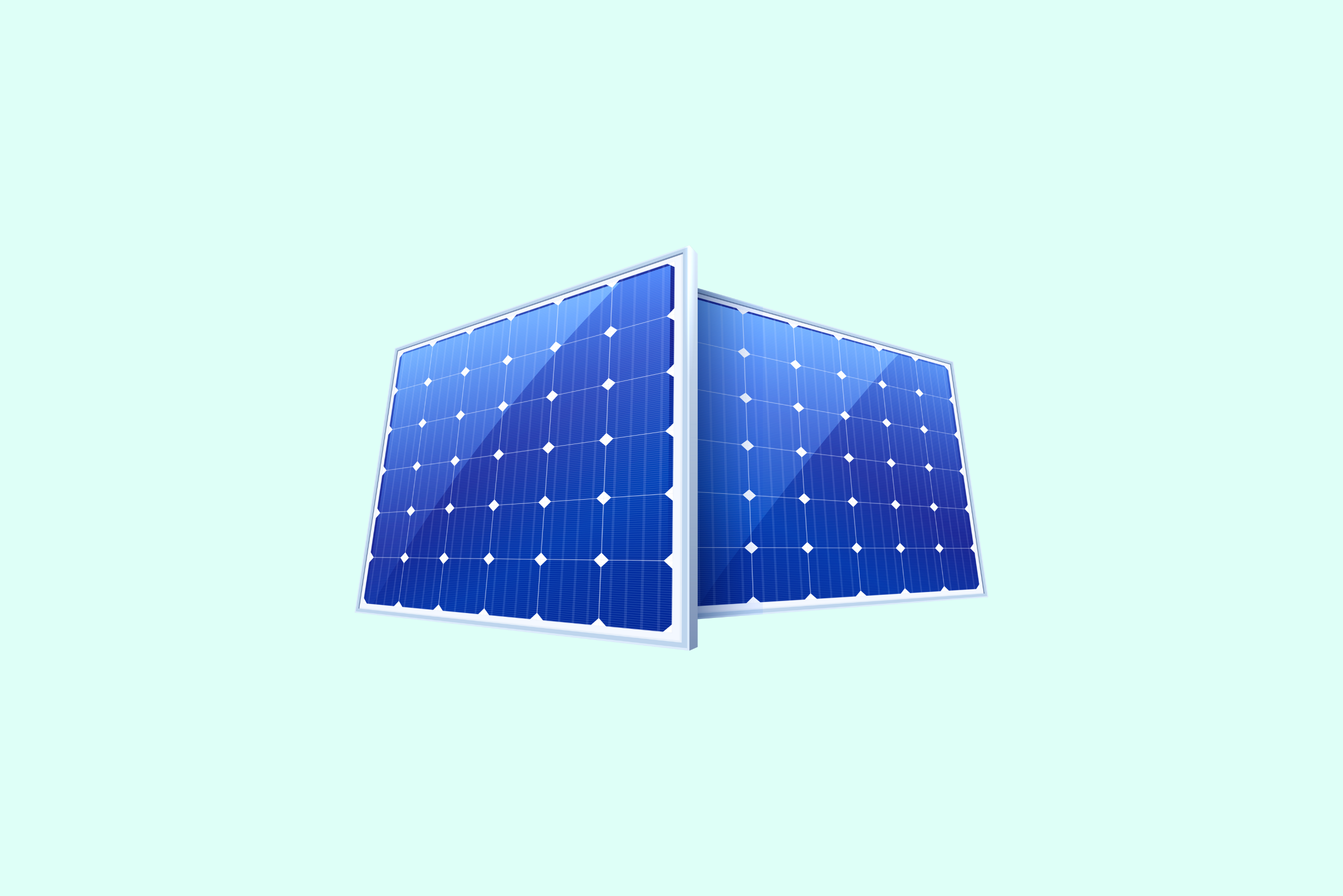 Polykristalline Solarmodule sind sehen oft bläulicher aus als monokristalline Paneele.