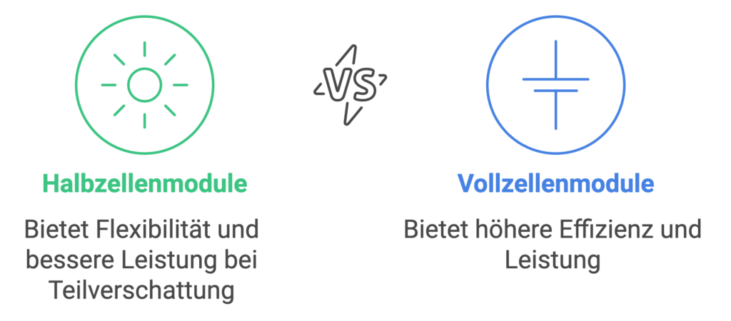 Halbzellenmodule versus Vollzellenmodule